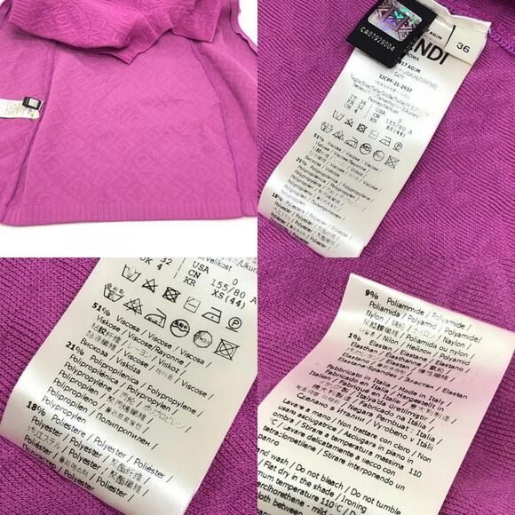 Fendi Dress Zucca Pattern Fzd917 Rayon Pink - Picture 9 of 9